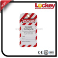 Seguridad PVC Etiquetas de advertencia bloqueo Etiqueta de etiquetado